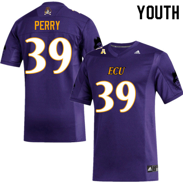 Youth #39 Daren Perry ECU Pirates College Football Jerseys Sale-Purple